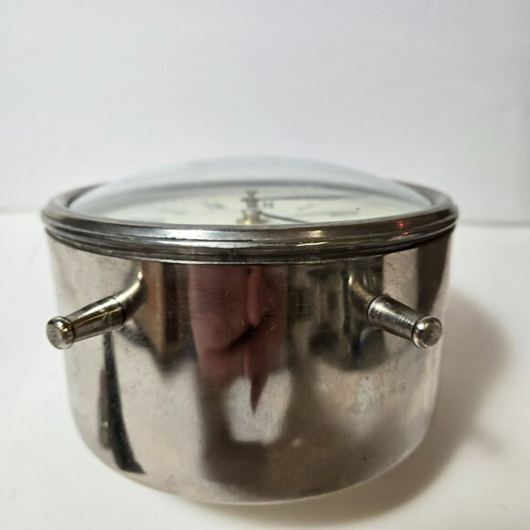 Deco 79 Stainless Steel Analog Table Clock SILENT Bell Style Decorative Top 7x5" - Picture 6 of 11